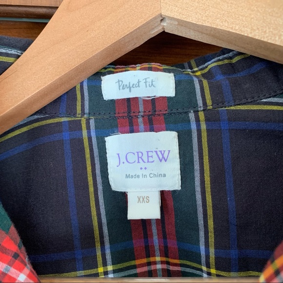 LAST CHANCE J.CREW Perfect Fit Tartan Button Down Shirt XXS - Picture 7 of 10